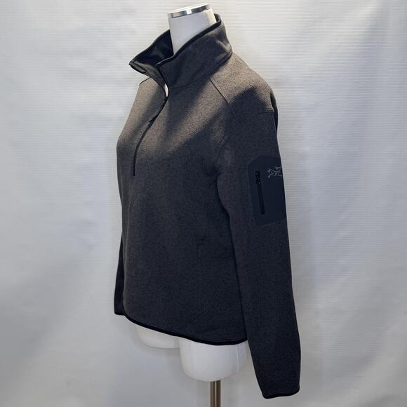 Arc'teryx Sweater Womens Medium Gray Covert Zip Neck Fleece Pullover Hiking - Picture 2 of 10